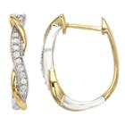 1/4 Ct. T.w. Genuine White Diamond Hoop Earrings