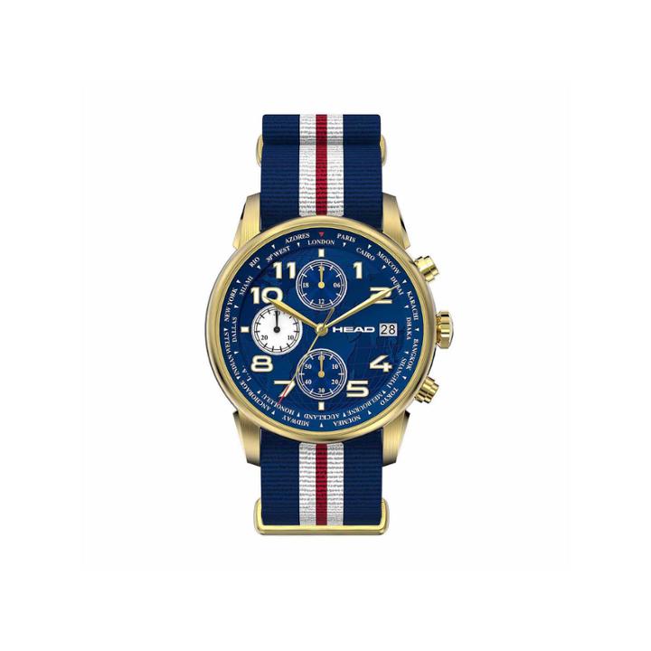 Head Open Mens Two Tone Strap Watch-he-005-03