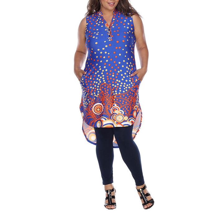 White Mark Zuri Abstract A-line Dress - Plus