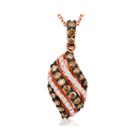 Limited Quantities Grand Sample Sale By Le Vian 1/2 Ct. T.w. Vanilla Diamonds & Chocolate Diamonds 14k Strawberry Gold Le Vian Chocolatier Pendant N
