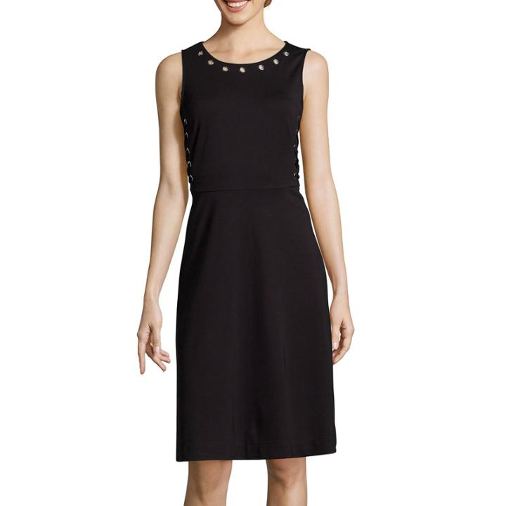 Worthington Sleeveless Lace Up Fit And Flare Dress