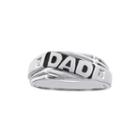 Mens Diamond-accent 10k White Gold Dad Ring