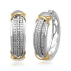 1/2 Ct. T.w. Diamond Pav Two-tone Hoop Earrings