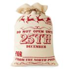North Pole Trading Co. Winter Lodge Open The 25th Burlap Santa Bag