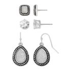 Mixit Silver-tone 3-pr. Stud Earring Set