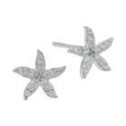 Sterling Silver Cubic Zirconia Starfish Earrings