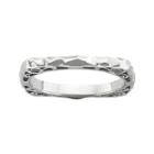 Personally Stackable Sterling Silver Wavy Square Ring