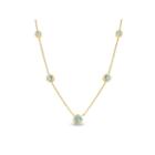 Womens Blue Topaz Sterling Silver Strand Necklace