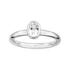 Personally Stackable Oval Genuine White Topaz Ring