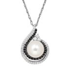 Womens 1/4 Ct. T.w. White Pearl Sterling Silver Pendant Necklace