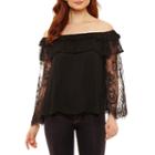 Bold Elements Bell Sleeve Off Shoulder Lace Top