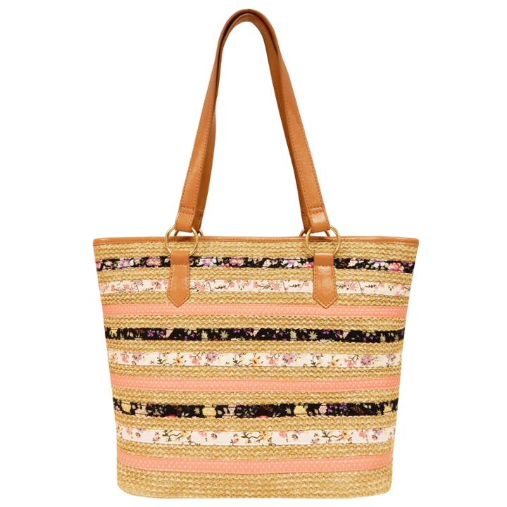 St. John's Bay Ribbon Stripe Straw Tote Bag