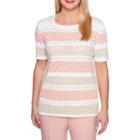 Alfred Dunner La Dolce Vita Short Sleeve Square Neck Layered Sweaters