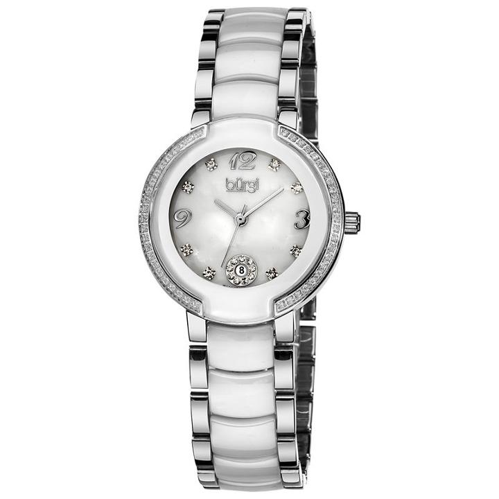 Burgi Womens Silver Tone Strap Watch-b-072wt