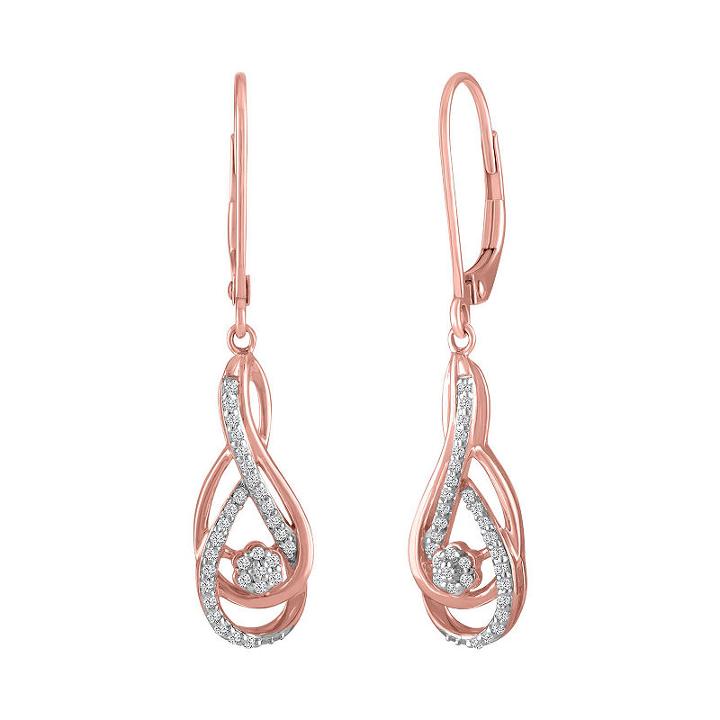 1/7 Ct. T.w. Genuine White Diamond Drop Earrings