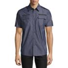 Ecko Unltd Short Sleeve Patchwork Button-front Shirt
