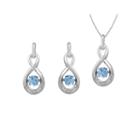 Love In Motion&trade; Genuine Blue Topaz & Lab-created White Sapphire Jewelry Set