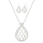 Mixit Silver-tone Teardrop Earring And Necklace Set