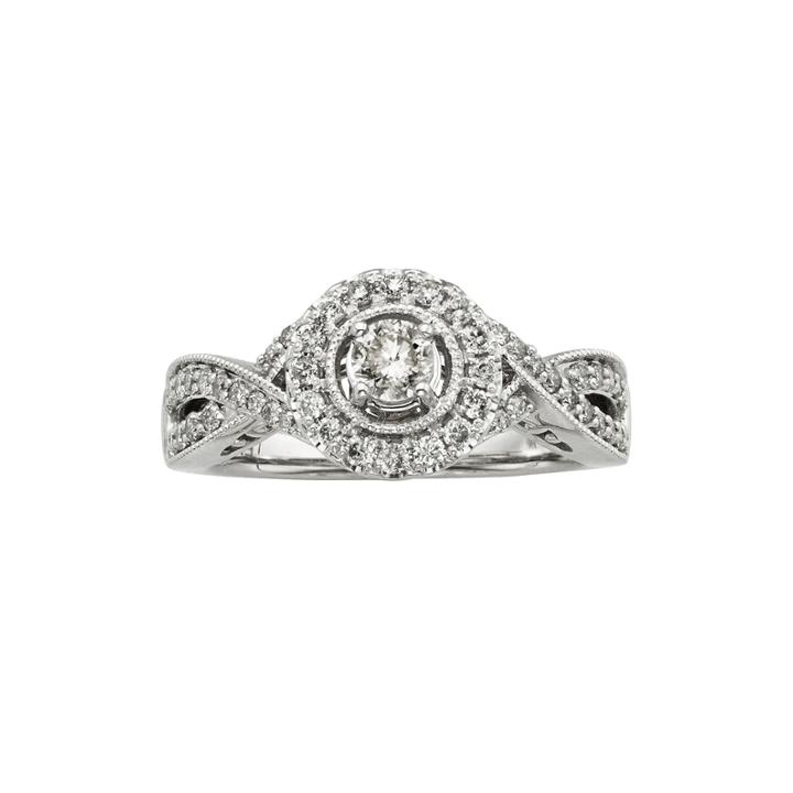 3/4 Ct. T.w. Certified Diamond 14k White Gold Vintage-style Bridal Ring