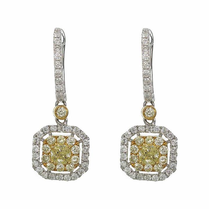 1 1/3 Ct. T.w. Genuine Yellow Diamond Drop Earrings