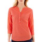 Liz Claiborne 3/4-sleeve Eyelet Top