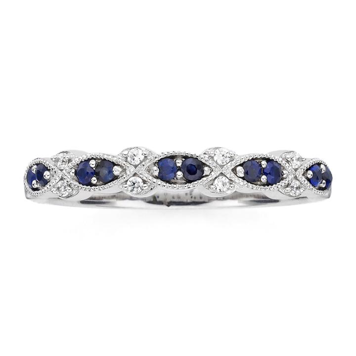 I Said Yes&trade; Genuine & Lab-created Blue Sapphire Vintage-style Band
