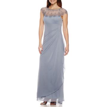Dj Jaz Cap Sleeve Beaded Formal Gown