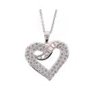 Diamonart Sterling Silver Cubic Zirconia Heart Pendant Necklace