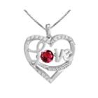 Love In Motion&trade; Lab-created Ruby Sterling Silver Love Pendant Necklace