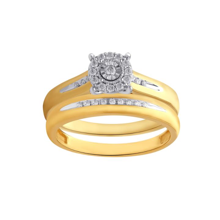 Womens 1/5 Ct. T.w. Genuine White Diamond 10k Gold Bridal Set