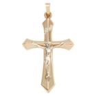 14k Yellow Gold Polished Passion Crucifix Charm Pendant