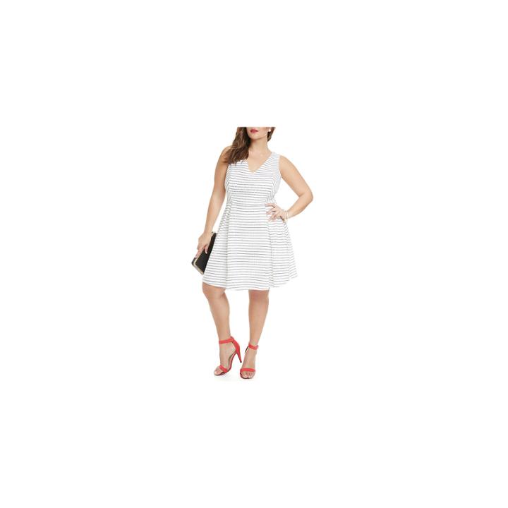 Fashion To Figure Annie Striped Fit & Flare Dress-plus