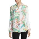 City Streets Long Sleeve Y Neck Blouse