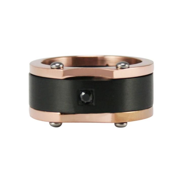 Mens Two-tone Stainless Steel & Cubic Zirconia Ring