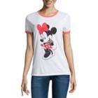 Short Sleeve Crew Neck Minnie Mouse T-shirt-juniors
