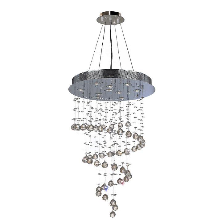 Helix Collection 10 Light Chrome Finish And Clearcrystal Spiral Chandelier