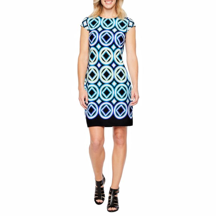 Liz Claiborne Short Sleeve Pattern Shift Dress