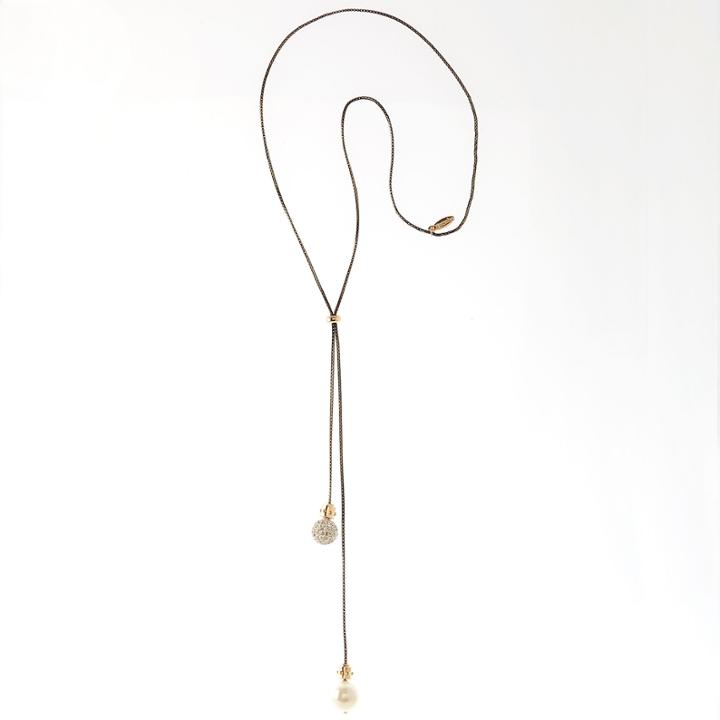 Natasha Accessories Womens White Pearl Y Necklace