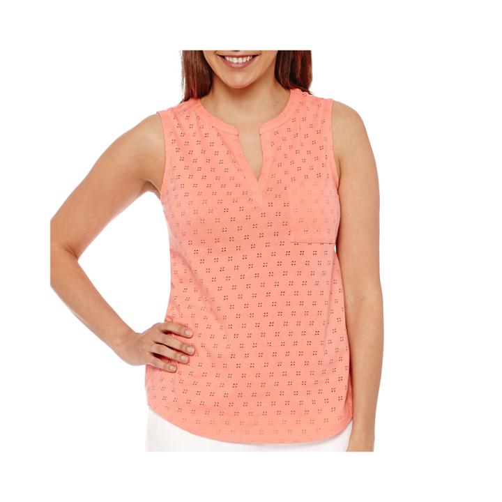 Liz Claiborne Split Neck Tank Top