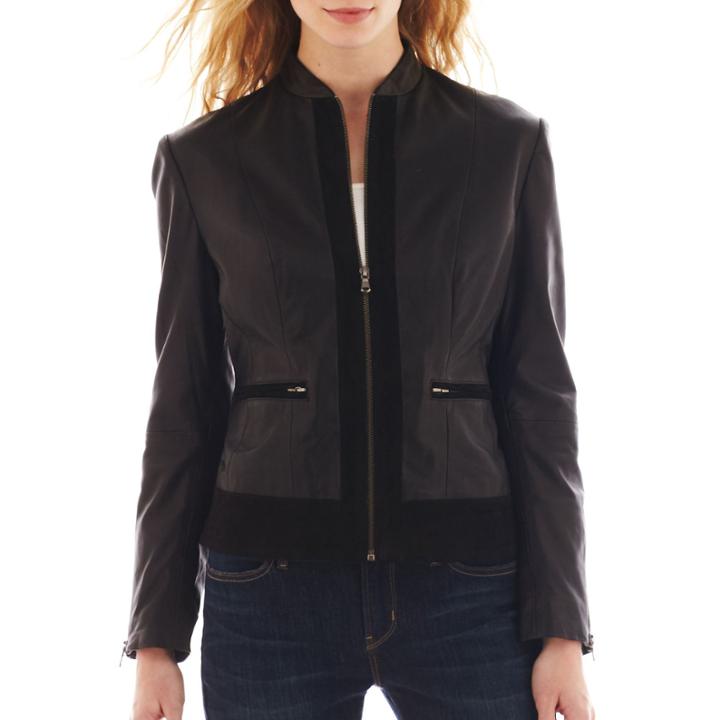 Excelled Lamb Scuba Jacket With Sueded Trim
