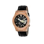 Heritor Automatic Gemini Mens Skeleton Dial Leather-rose Gold Tone/black Watch