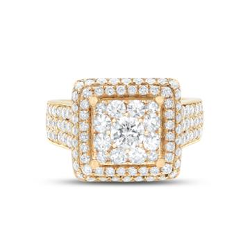 Limited Quantites Womens 2 1/2 Ct. T.w. Genuine White Diamond 14k Gold Cocktail Ring
