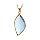 Athra Aqua Glass Marquise Pendant Necklace