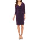 Black Label By Evan-picone 3/4 Sleeve Ruffle Sheath Dress