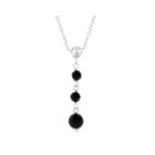 Genuine Black Onyx Triple Drop Necklace
