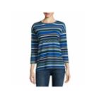 Liz Claiborne 3/4 Sleeve Striped Tee-talls