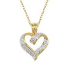 Sparkle Allure Womens White Heart Pendant Necklace