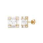4 Ct. T.w. Princess White Cubic Zirconia 10k Gold Stud Earrings