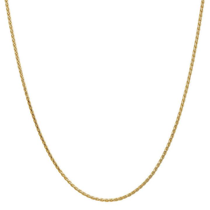 14k Gold Solid Wheat 20 Inch Chain Necklace