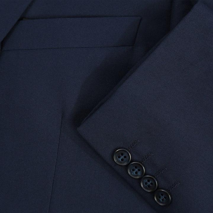 Verno Men's Navy Fit Italian Styled Notch Lapel Two Piece Suit